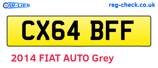 CX64BFF are the vehicle registration plates.