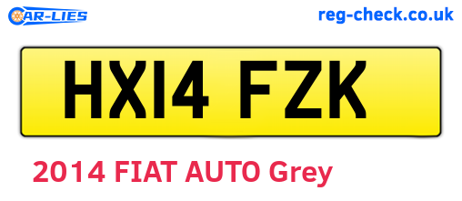 HX14FZK are the vehicle registration plates.