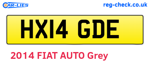 HX14GDE are the vehicle registration plates.