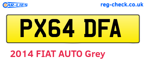 PX64DFA are the vehicle registration plates.