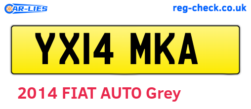 YX14MKA are the vehicle registration plates.