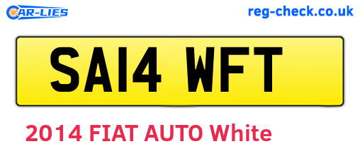 SA14WFT are the vehicle registration plates.