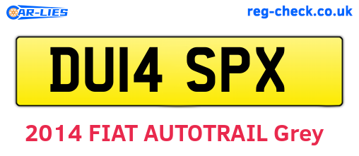 DU14SPX are the vehicle registration plates.