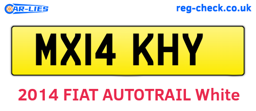 MX14KHY are the vehicle registration plates.