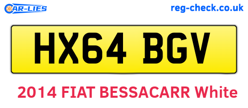 HX64BGV are the vehicle registration plates.