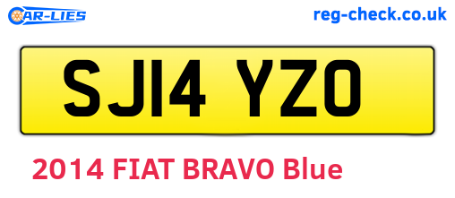SJ14YZO are the vehicle registration plates.