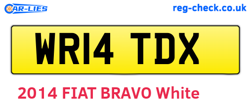 WR14TDX are the vehicle registration plates.
