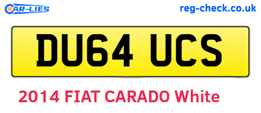 DU64UCS are the vehicle registration plates.