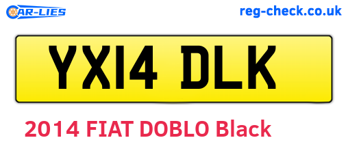 YX14DLK are the vehicle registration plates.