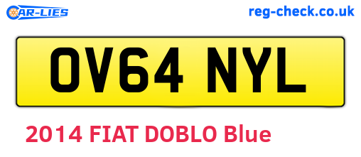 OV64NYL are the vehicle registration plates.