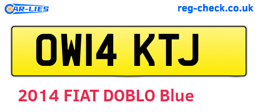 OW14KTJ are the vehicle registration plates.