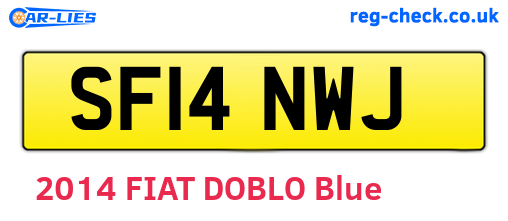 SF14NWJ are the vehicle registration plates.