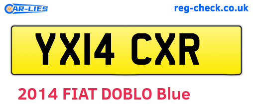 YX14CXR are the vehicle registration plates.