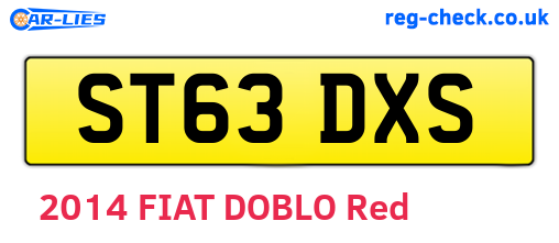 ST63DXS are the vehicle registration plates.