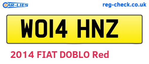 WO14HNZ are the vehicle registration plates.