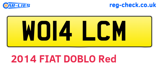 WO14LCM are the vehicle registration plates.