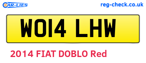 WO14LHW are the vehicle registration plates.