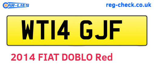 WT14GJF are the vehicle registration plates.