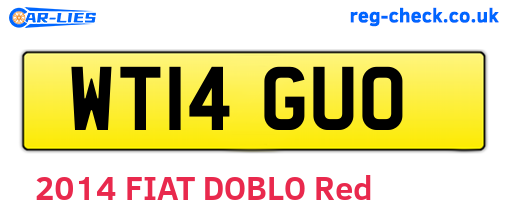 WT14GUO are the vehicle registration plates.