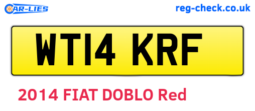 WT14KRF are the vehicle registration plates.
