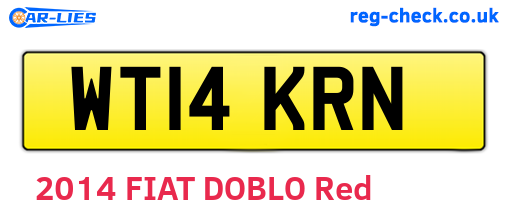 WT14KRN are the vehicle registration plates.