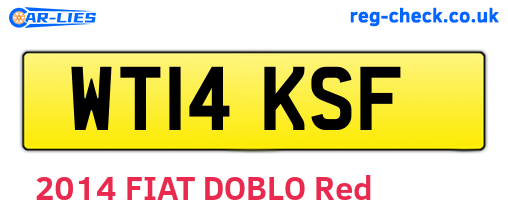 WT14KSF are the vehicle registration plates.