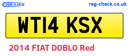 WT14KSX are the vehicle registration plates.