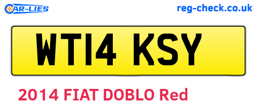 WT14KSY are the vehicle registration plates.
