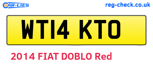 WT14KTO are the vehicle registration plates.
