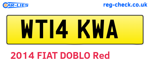 WT14KWA are the vehicle registration plates.