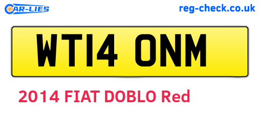 WT14ONM are the vehicle registration plates.