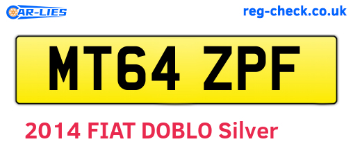 MT64ZPF are the vehicle registration plates.