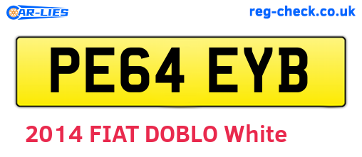 PE64EYB are the vehicle registration plates.
