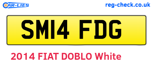 SM14FDG are the vehicle registration plates.