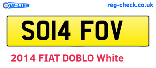 SO14FOV are the vehicle registration plates.