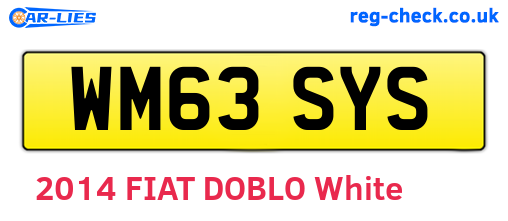 WM63SYS are the vehicle registration plates.