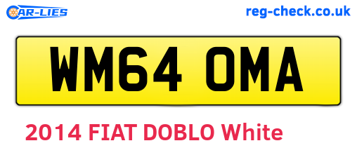 WM64OMA are the vehicle registration plates.