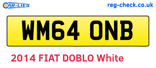 WM64ONB are the vehicle registration plates.