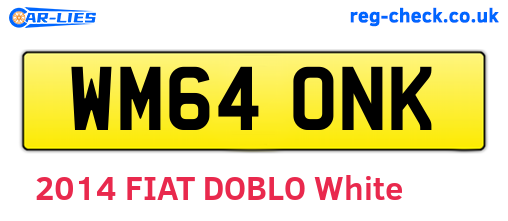 WM64ONK are the vehicle registration plates.