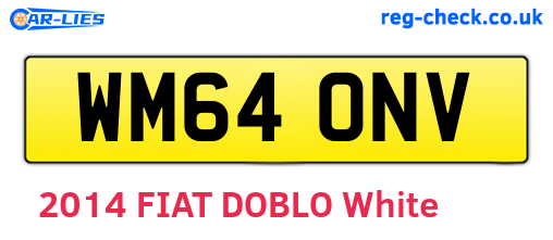 WM64ONV are the vehicle registration plates.
