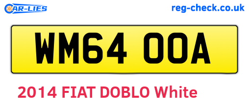 WM64OOA are the vehicle registration plates.