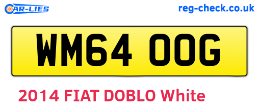 WM64OOG are the vehicle registration plates.