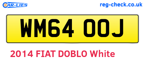 WM64OOJ are the vehicle registration plates.