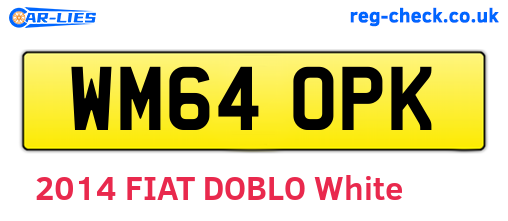 WM64OPK are the vehicle registration plates.