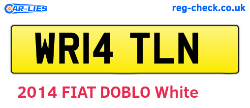 WR14TLN are the vehicle registration plates.
