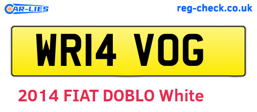 WR14VOG are the vehicle registration plates.