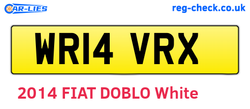 WR14VRX are the vehicle registration plates.