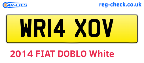 WR14XOV are the vehicle registration plates.