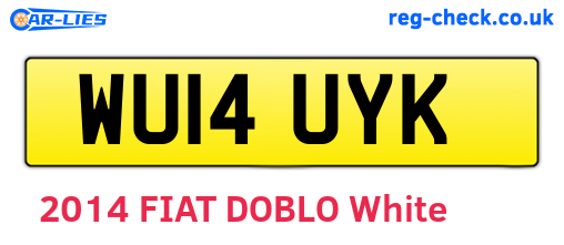 WU14UYK are the vehicle registration plates.