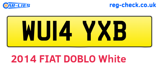 WU14YXB are the vehicle registration plates.